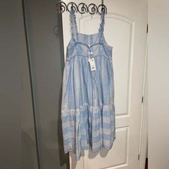 New! LoveShackFancy Anne Stripe Midi Dress 🩵 Medium NWT! - Picture 14 of 16